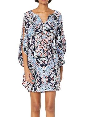 Alice & Trixie Silk Mini Dress Small Boho Long Sleeve Party Cocktail Festival